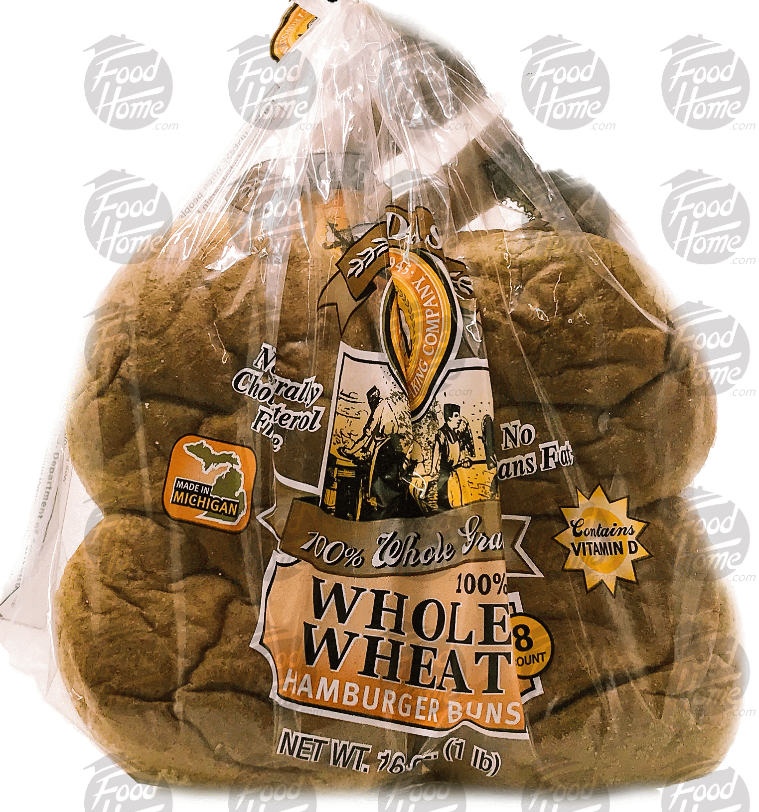 Korda's 100% Whole Grain 100% whole wheat hamburger buns, 8 ct., wrapper Full-Size Picture